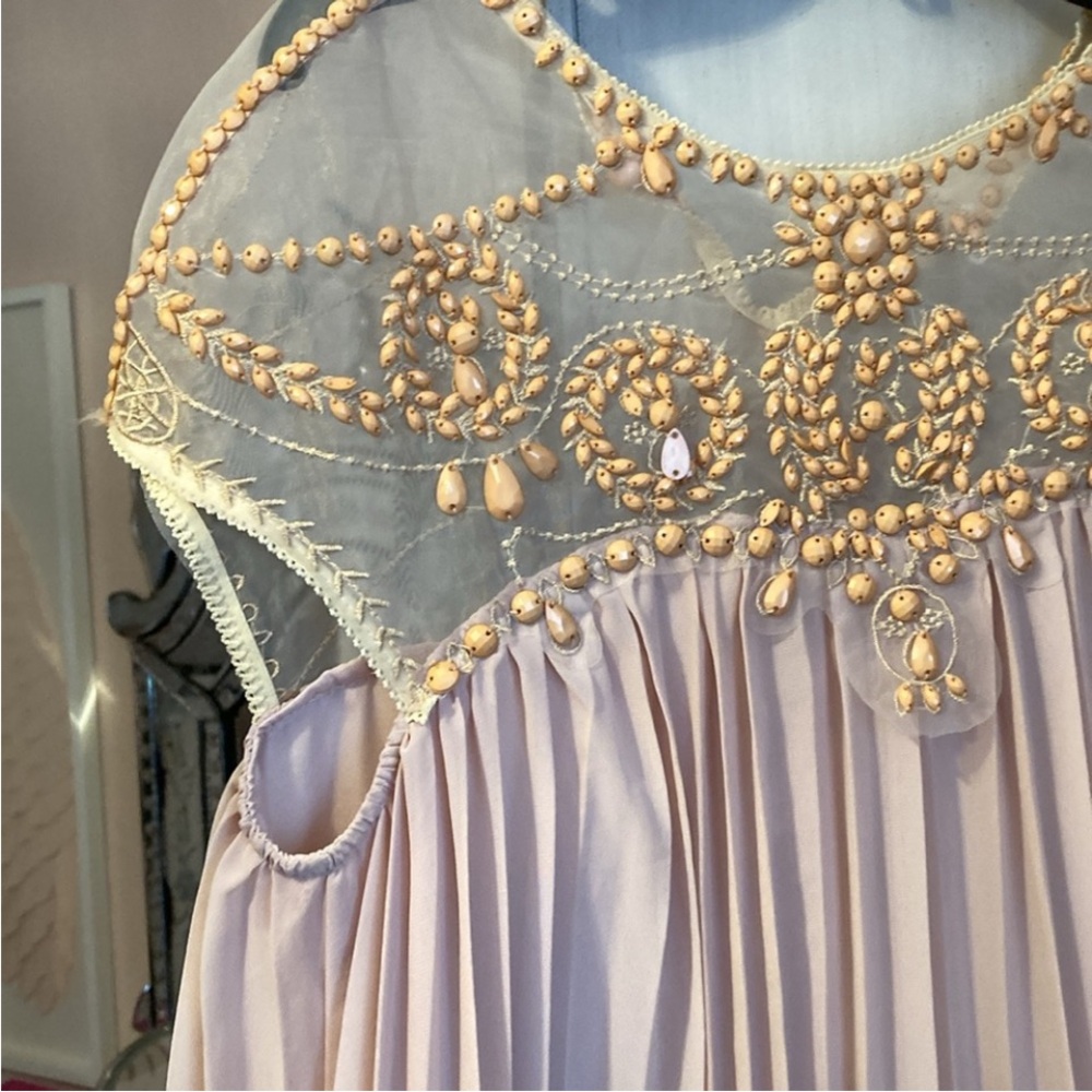 Elegant Beaded Sheer Dress - Picture 2 of 3